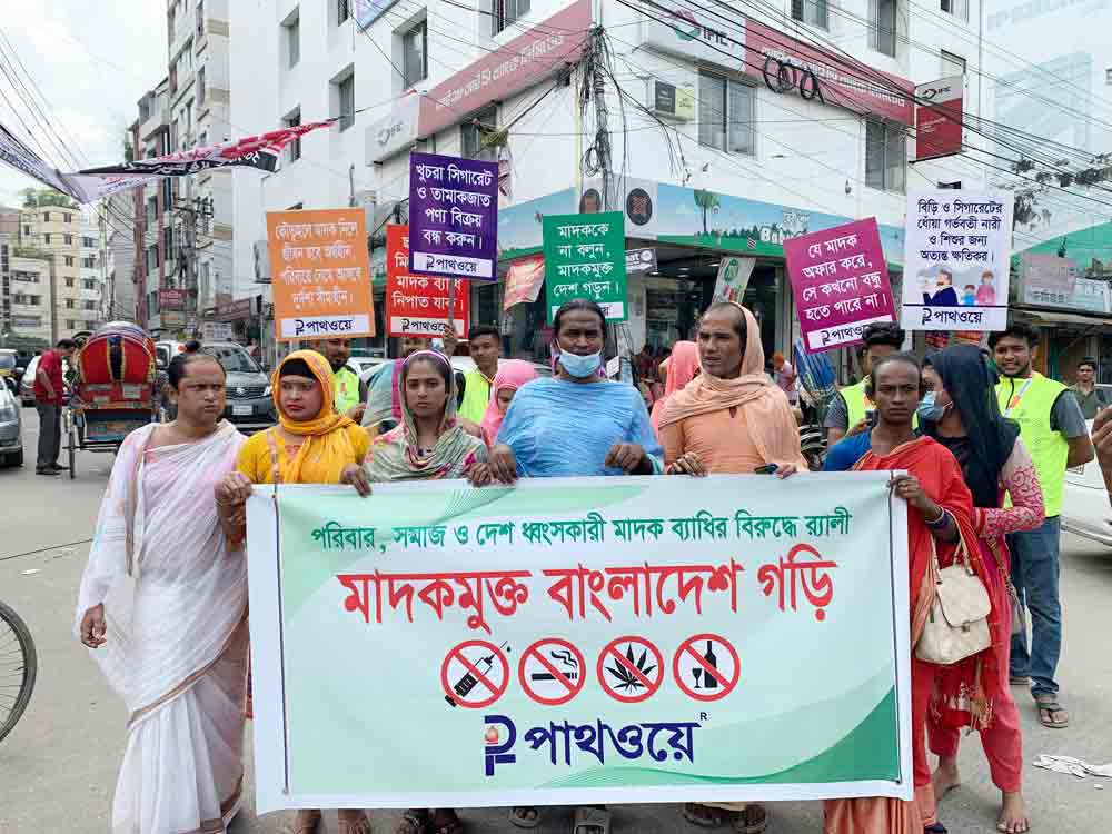 Pathway Organized Anti Drug Campaign And March A Rally With Several Posters And Slogans With