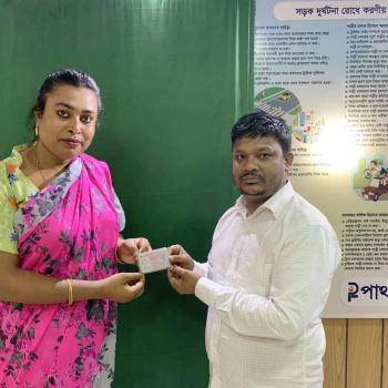 Third Gender Bulbuli Receives The Driving License From Md Shahin Executive Director Pathway