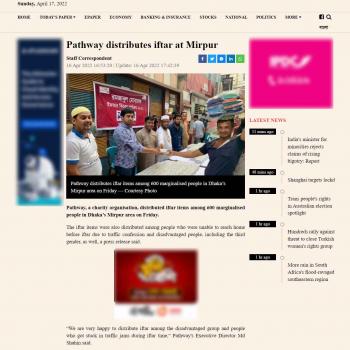 Business Post Bd News- Iftar Distribution Ramadan 2022